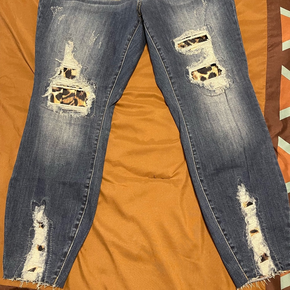Judy blue leopard print jeans size 16W